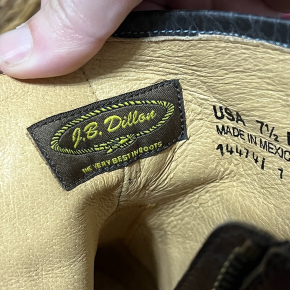 J.B. Dillon Two-Tone Brown Leather Western Boots - Picture 4 of 8